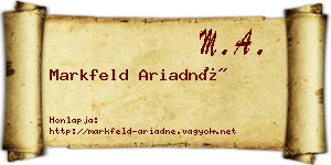 Markfeld Ariadné névjegykártya
